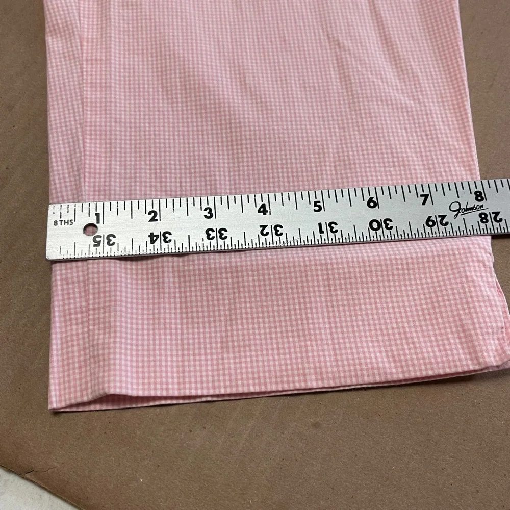 Ralph Lauren Sport Sz 10 Pink Gingham Check Cropped Pants‎ Stretch Golf Preppy
